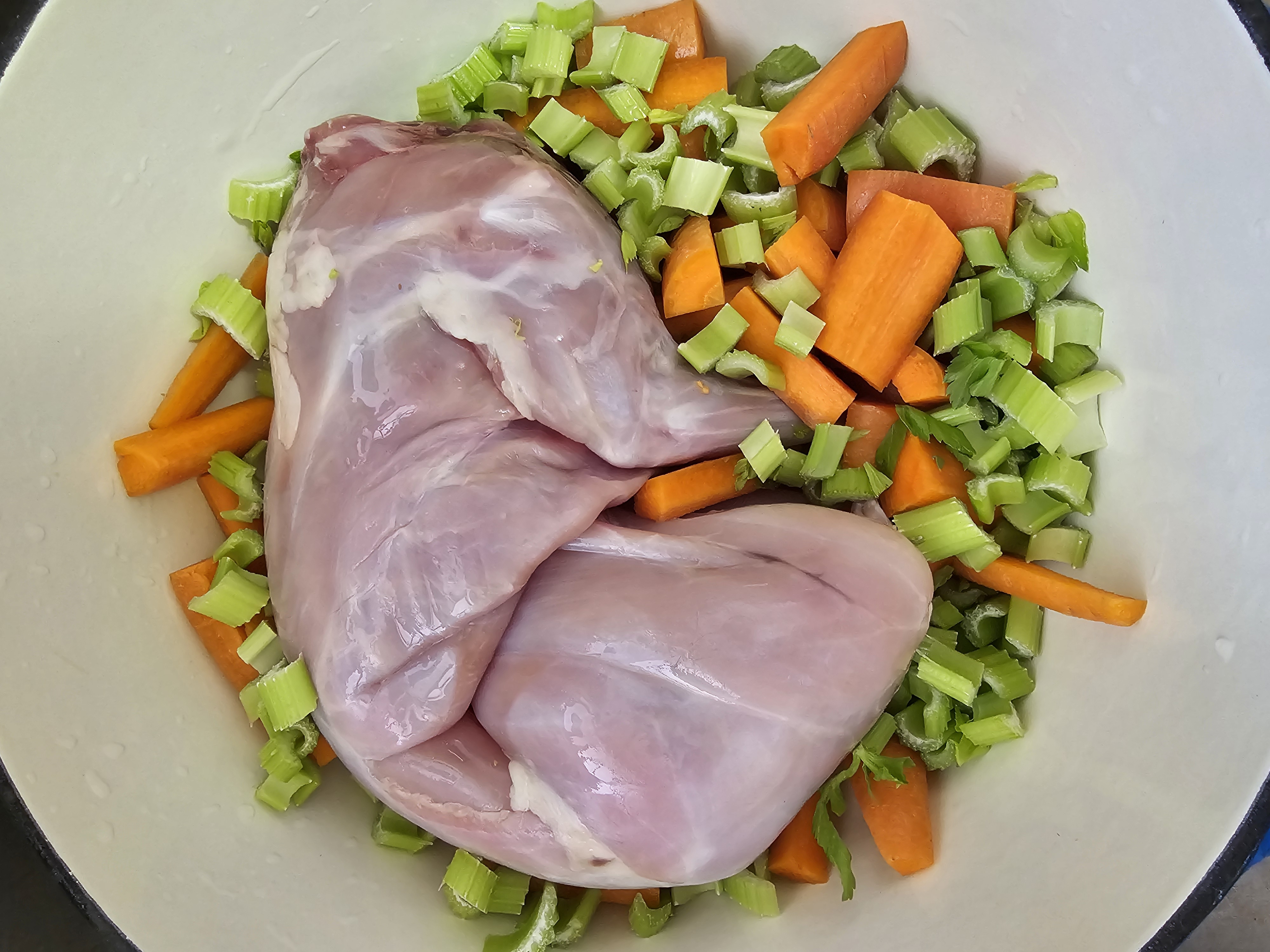 Packaged rabbit meat, ready for purchase.